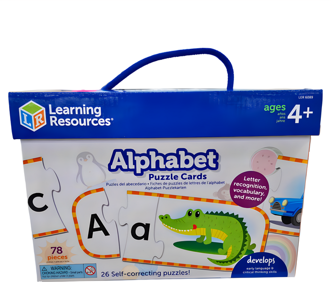 Learning Resources 大小寫字母拼圖卡, 1組, 白底