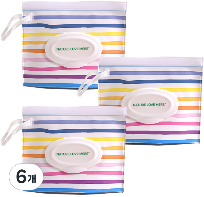 네이쳐러브메레 건티슈 소분 파우치, 6개, 레인보우