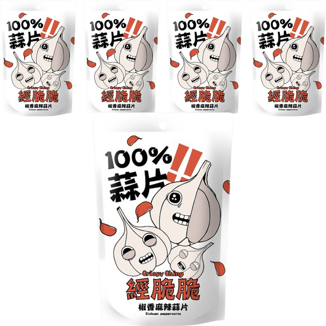 Crispy Ching 經脆脆 100%蒜片 椒香麻辣, 35g, 5包