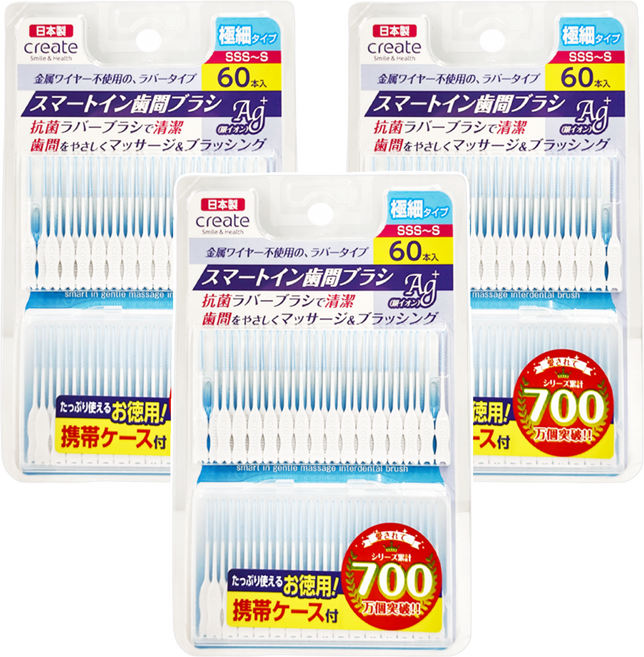 create 酷里愛德 極細牙間刷, 60支, 3包