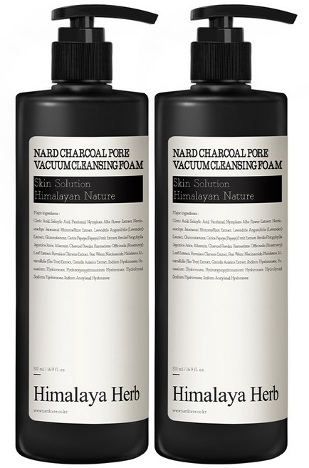 나드 부케가르니 차콜 모공 흡착 클렌징폼, 500ml, 2개