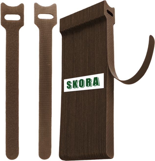 스코라 식물용 찍찍이 타이 스티커 브라운 15cm, 50개