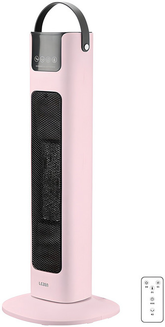 르젠 PTC 타워형 리모컨 전기온풍기, 핑크, LZH-TP600
