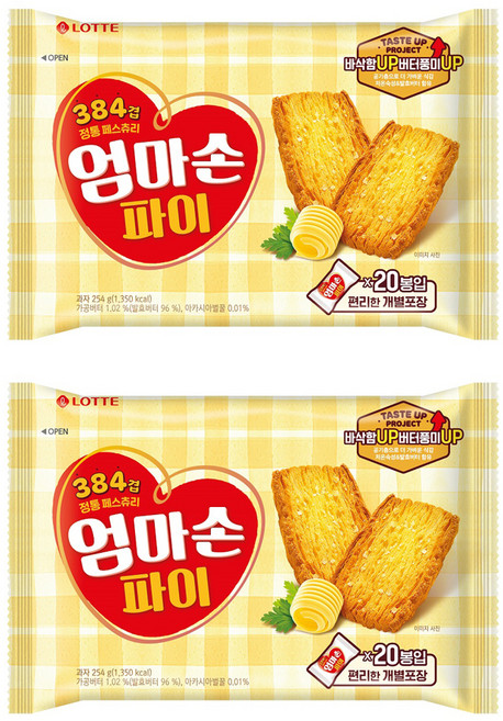 롯데제과 엄마손 파이, 254g, 2개