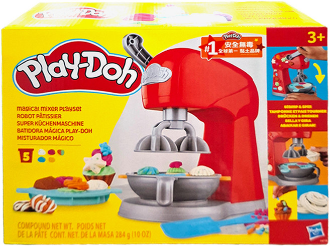 Hasbro 孩之寶 Play-Doh 培樂多 廚房系列神奇轉轉蛋糕遊戲組, 多色, 1盒, 284g