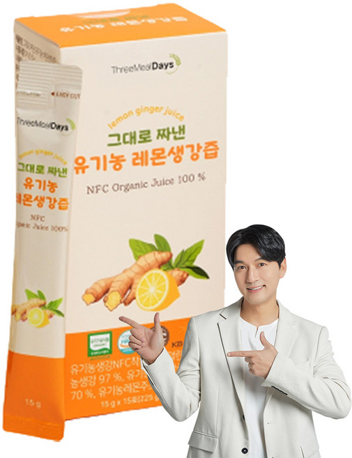 트리밀데이즈 그대로 짜낸 유기농 레몬생강즙 15p, 225g, 1개