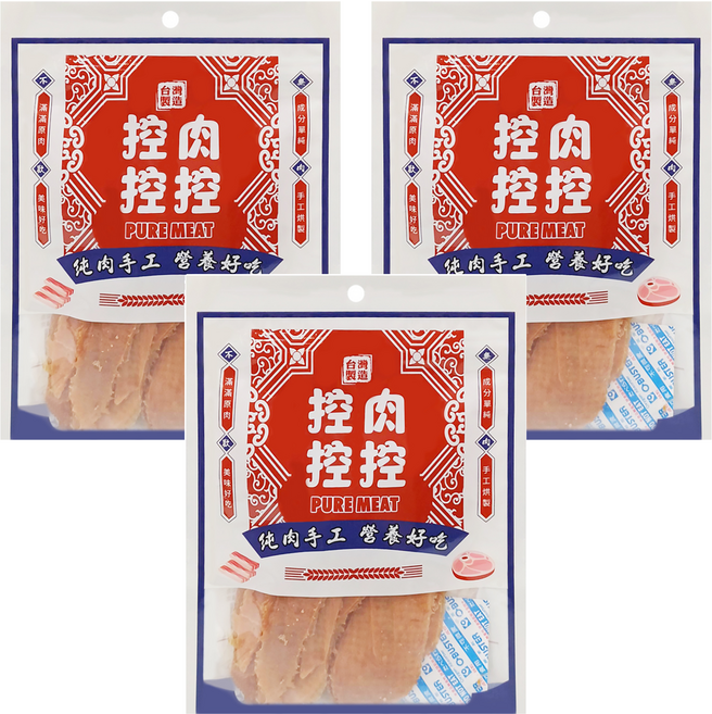 控肉控控 寵物肉乾 80g 純肉手工營養好吃, 蜜汁雞柳, 3包