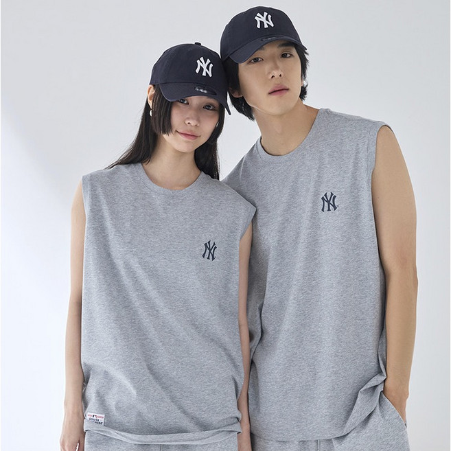 뉴에라 남녀공용 MLB 베이직 로고 뉴욕 양키스 오버핏 민소매 티셔츠 1517077