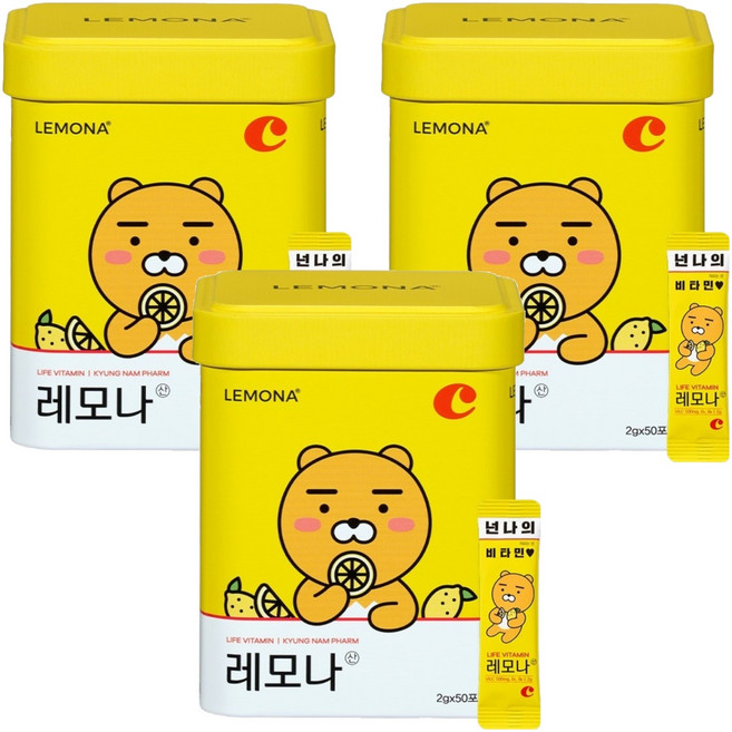 레모나 카카오프렌즈 비타민C 50포, 100g, 3개