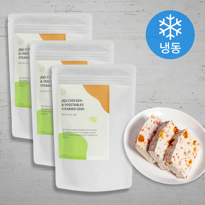 반려동물 제주 믹스 스팀 100g (냉동), 치킨 + 채소 혼합맛, 3개
