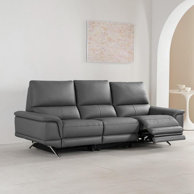 리바트 미유 3.5인 일면형 리클라이너 소파 방문설치, 템페스트 그레이