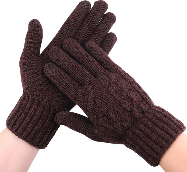 수스다 심플 꼬임 터치 니트장갑 남녀공용 기모 털장갑
