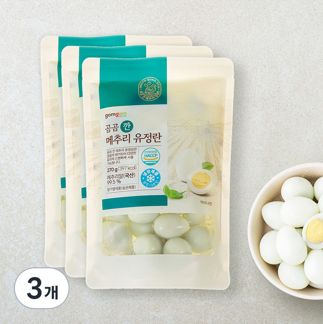 곰곰 깐메추리 유정란, 270g, 3봉