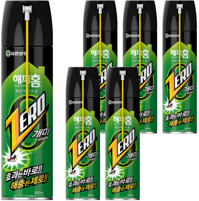 해피홈 제로 에어로솔 살충제, 500ml, 6개