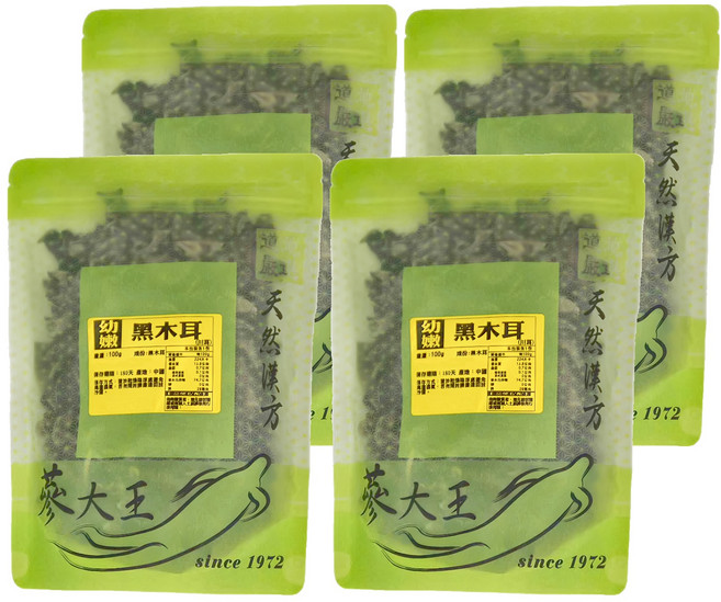 蔘大王 幼嫩黑木耳/川耳, 100g, 4包