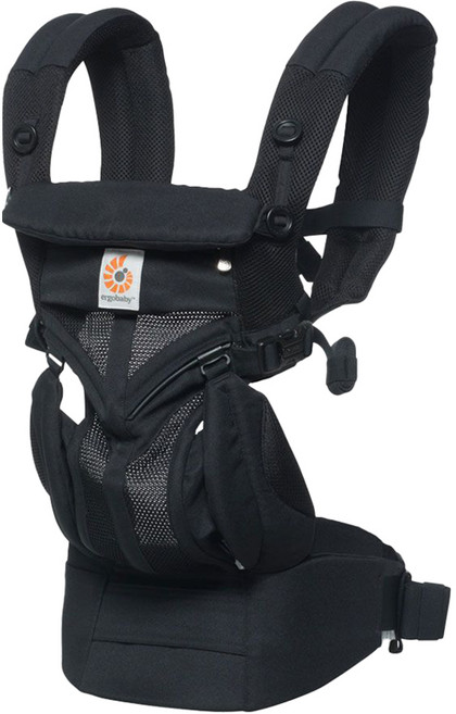ergobaby Omni Breeze 全階段型四式透氣嬰兒背帶 0-48個月適用 承重量3.2-20.4kg, 黑瑪瑙, 1個