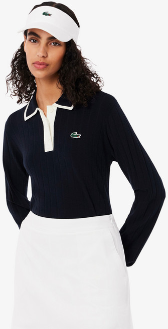 라코스테 여성용 골프 긴소매 폴로 스웨터 AF8544-55G