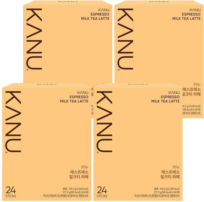 KANU 紅茶拿鐵咖啡, 17.3g, 24條, 4盒