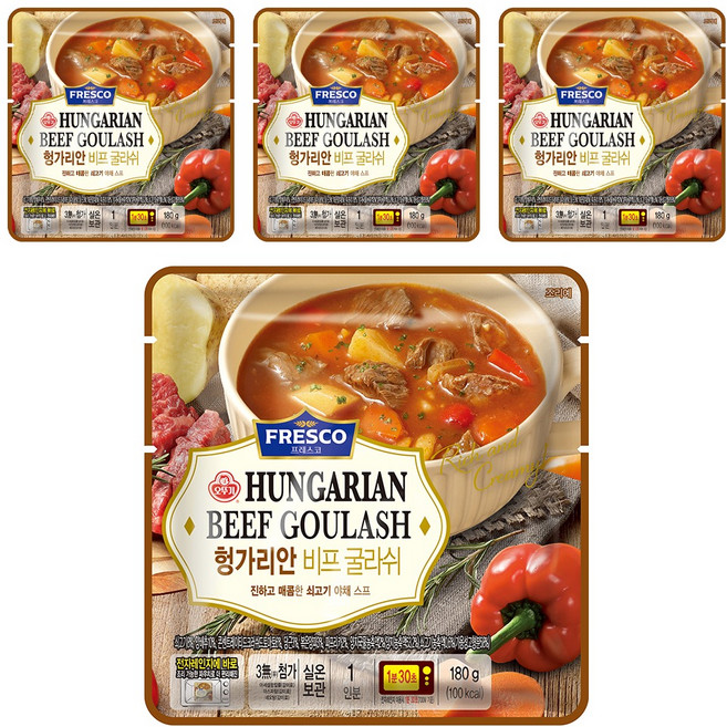 오뚜기 프레스코 헝가리안 비프 굴라쉬, 180g, 4개