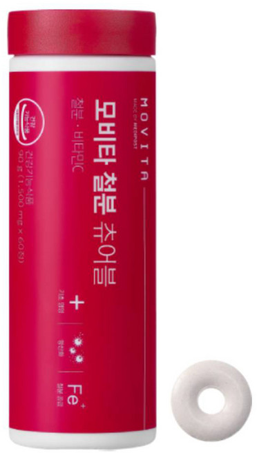 모비타 철분 츄어블 90g, 1개, 60정