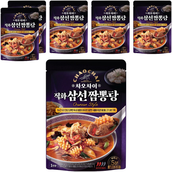 차오차이 직화 삼선 짬뽕탕, 450g, 6개