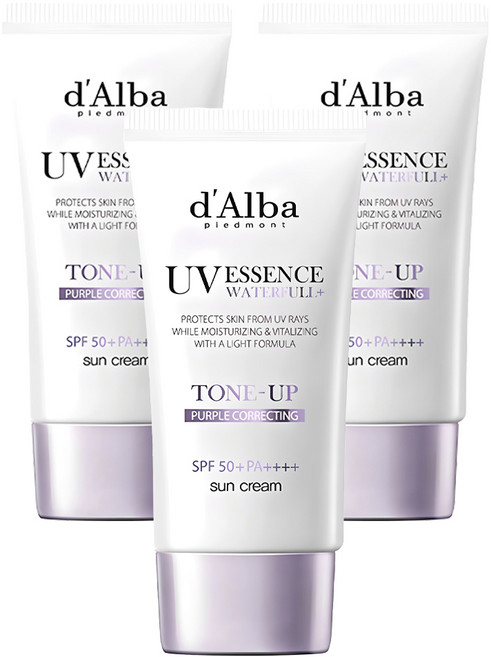 달바 워터풀 퍼플 톤업 선크림 SPF50+ PA++++, 50ml, 3개
