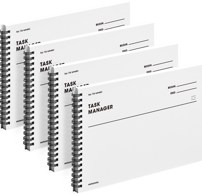 모트모트 태스크 매니저 16weeks 플래너 오리지널, 화이트, 4개