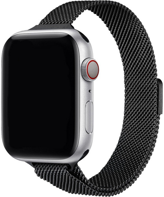 워치스탠다드 슬림 마그네틱 밀레니즈 루프 메탈 스트랩, 1개, 블랙