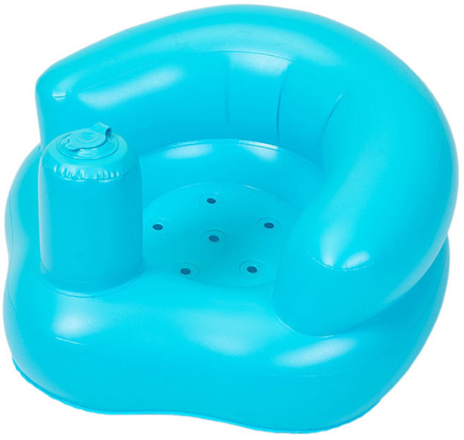 葉子小舖 加大款充氣小沙發/嬰兒學坐椅, 藍色, 1個