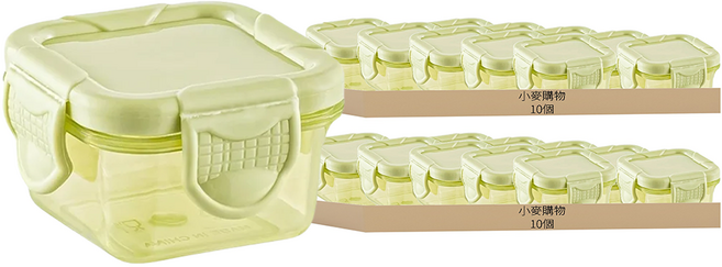 小麥購物 迷你保鮮盒 C088 綠色 25g, 2組, 2個容器 + 2個蓋子