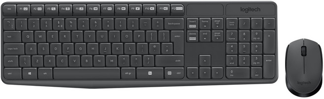 logitech 羅技 公司貨 無線鍵盤滑鼠組 鍵盤 + 滑鼠, MK235, 灰色