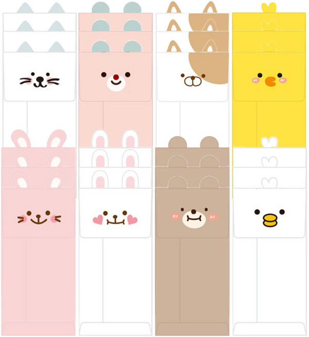 TOCTOC Fancy 1000 動物信封 8款, 動物信封 多色, 24個裝