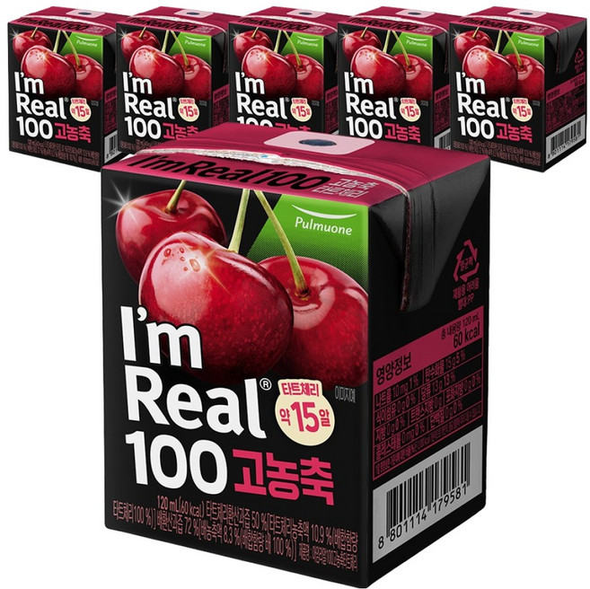 아임리얼 100 고농축 타트체리, 120ml, 6개