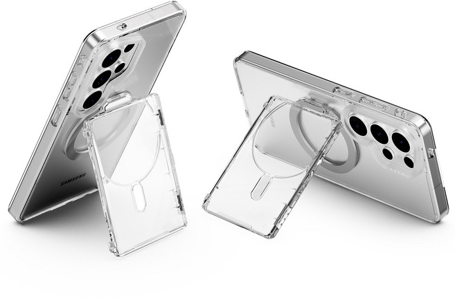 모란카노 렌즈핏 스탠드 맥세이프 카드포켓 2장수납, 투명, 1개