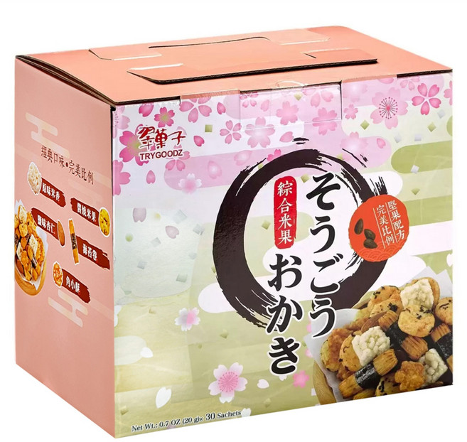TRYGOODZ 翠菓子 綜合米果禮盒 30包, 600g, 1盒
