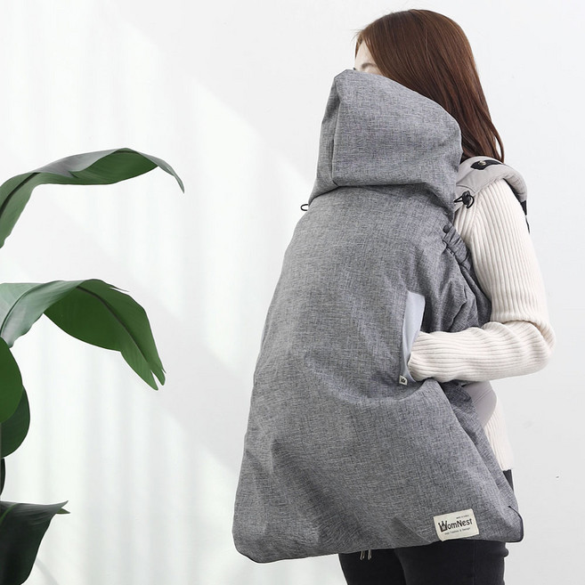 맘네스트 사계절용 아기띠 워머, 블랙멜란지