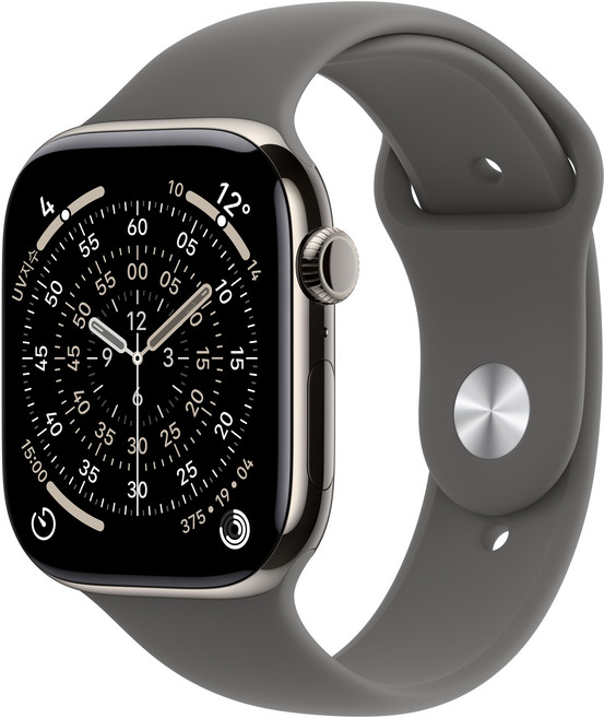 Apple 2025 애플워치 11, 내추럴, 46mm, GPS+Cellular, 티타늄,내추럴/스톤 그레이 스포츠 밴드, S/M