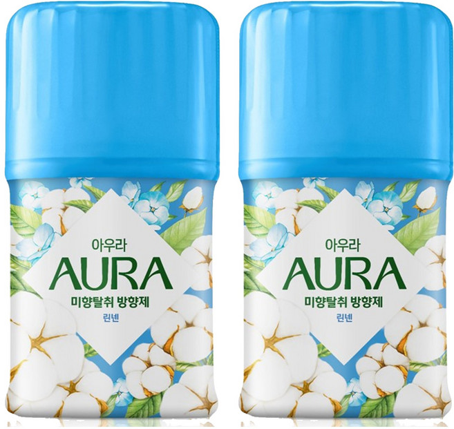 아우라 미향탈취 실내용 방향제 본품, 400ml, 2개, 린넨향