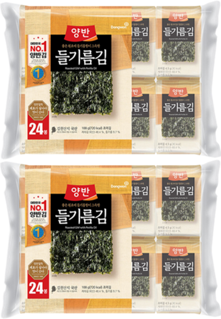 양반 들기름 도시락김, 4.5g, 48개