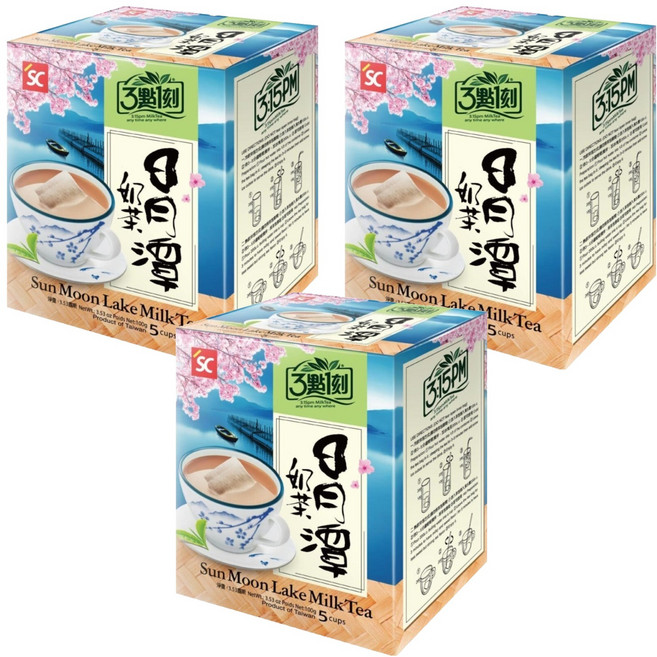 3點1刻 世界風情 日月潭奶茶, 20g, 5包, 3盒