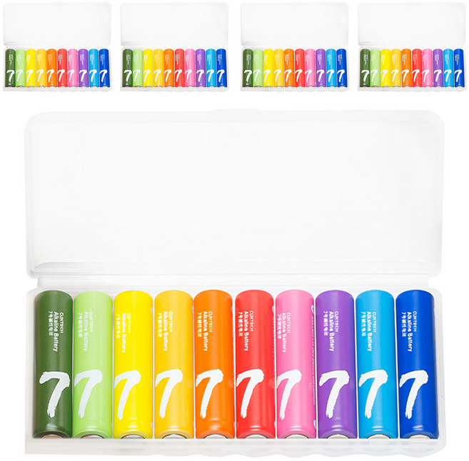 Cuktech 鹼性電池 4號AAA B07/乾電池/電池盒收納, 10顆, 5盒