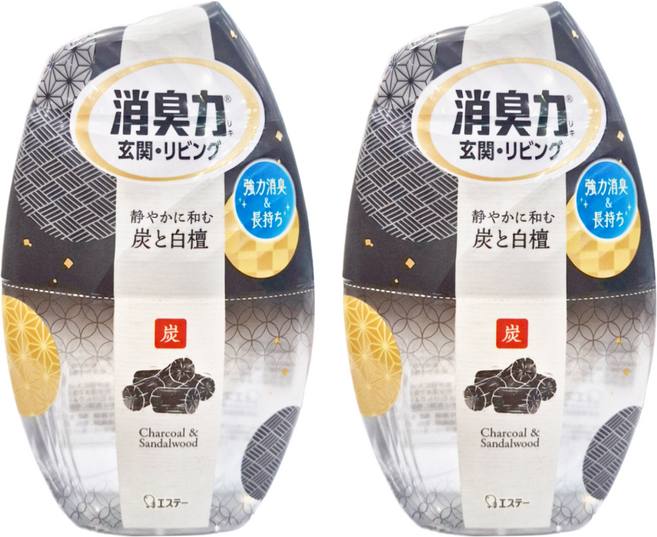 日本 ST 雞仔牌 部屋消臭力 室內芳香劑, 400ml, 2罐, 木炭&檀香