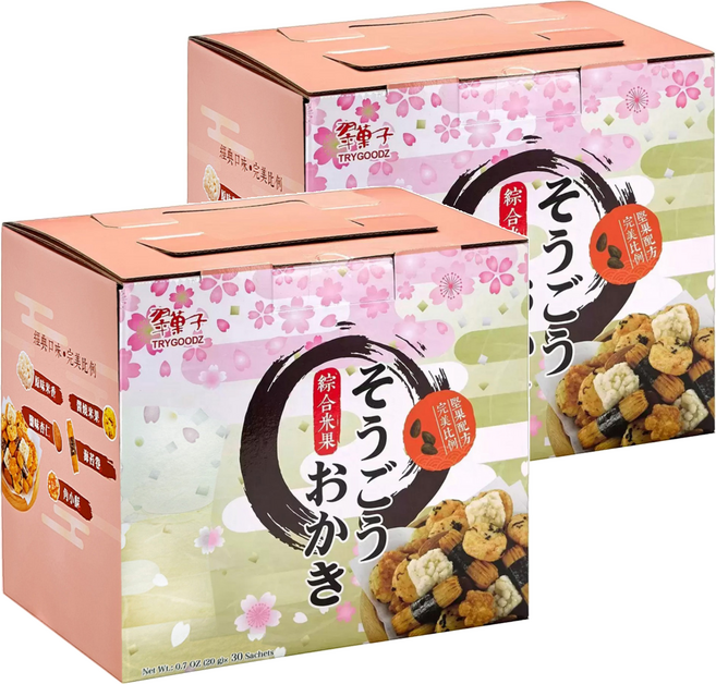 TRYGOODZ 翠菓子 綜合米果禮盒 30包, 600g, 2盒