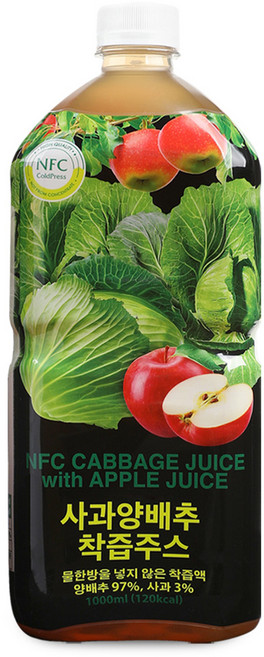 파모빗 사과 양배추 착즙 주스, 1L, 1개
