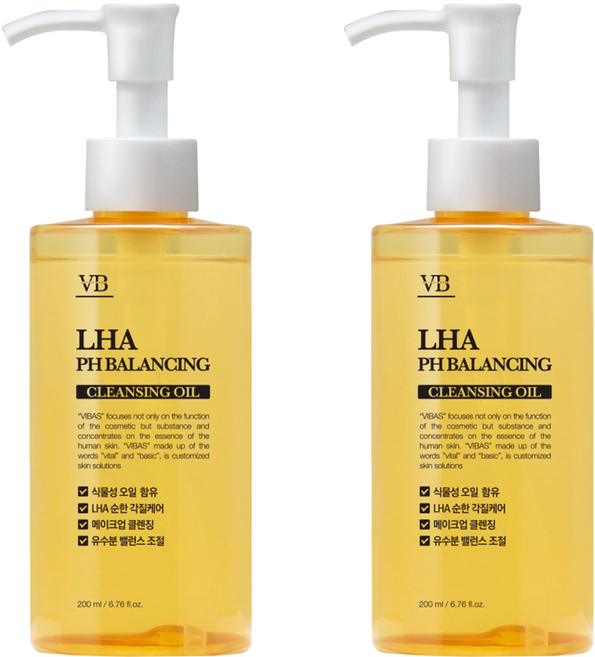 VIBAS LHA 弱酸性平衡卸妝油, 200ml, 2個