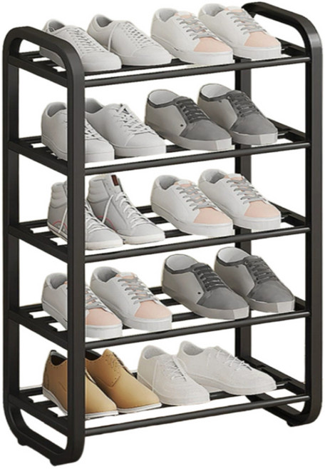 홈앤에버 신발 정리대 5단 소 450 x 230 x 735 mm, 블랙, 1개