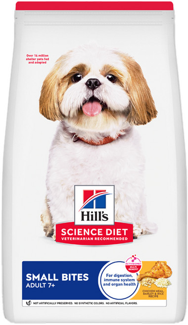 힐스 어덜트 7+ 스몰 바이트 강아지사료, 피부/피모, 2kg, 1개