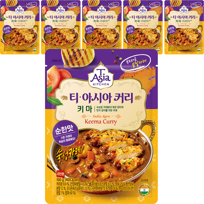 티아시아키친 키마 커리 분말, 100g, 6개