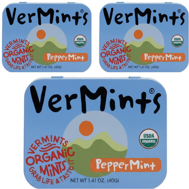 VERMINTS 有機薄荷糖 原味, 40g, 3盒