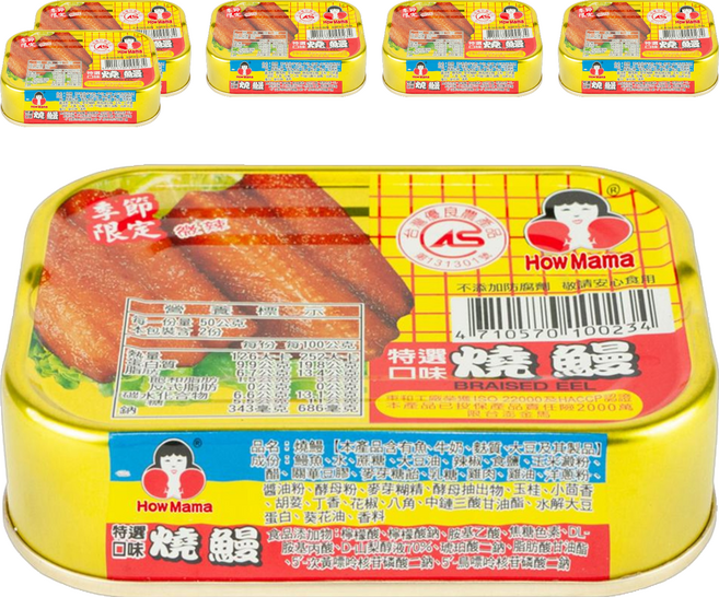 東和食品 How Mama 燒鰻罐頭 微辣, 100g, 6罐